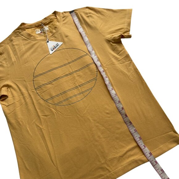 Weekend Sport Yellow Crewneck T-Shirt Minimalist Circle Design Marine Layer sz S - Picture 7 of 10